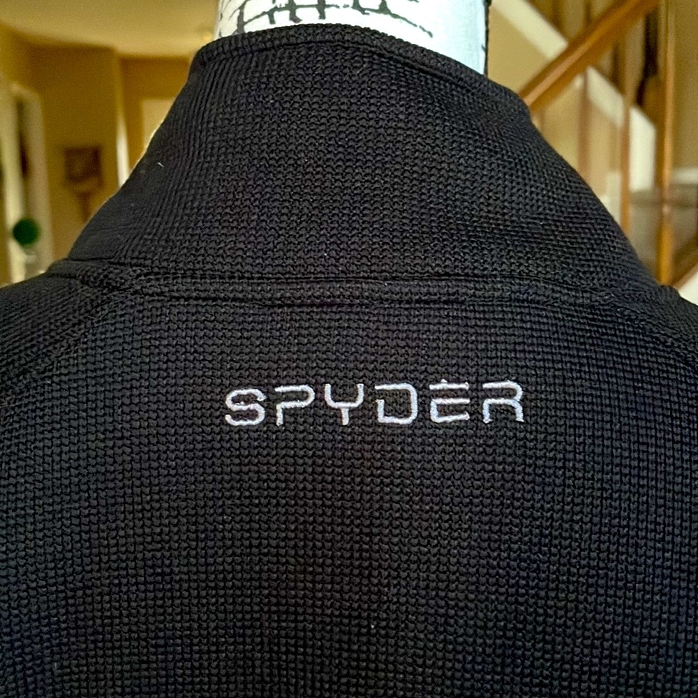 “SPYDER” FULL ZIPPER BLACK FLEECE JACKET.  SIZE L   EUC - Picture 3 of 7